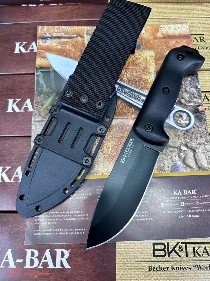Ka-Bar Becker Campanion Fixed Blade Knife Black (5.25" Black) BK2 (2) Ka-Bar Becker Campanion Fixed Blade Knife Black (5.25" Black) BK2 (2)