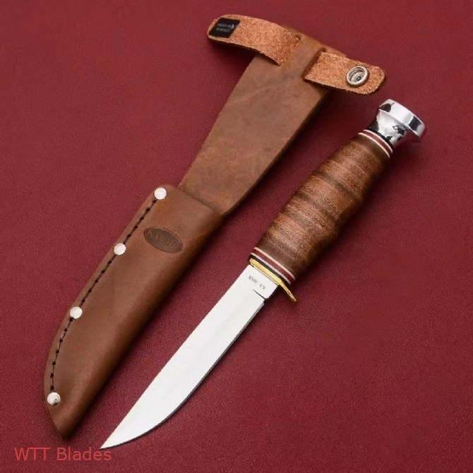 Ka-Bar Little Finn Hunter Fixed Blade Knife Leather Handle (3.7" Polish) 1233-1232-1226 (2) Ka-Bar Little Finn Hunter Fixed Blade Knife Leather Handle (3.7" Polish) 1233-1232-1226 (2)