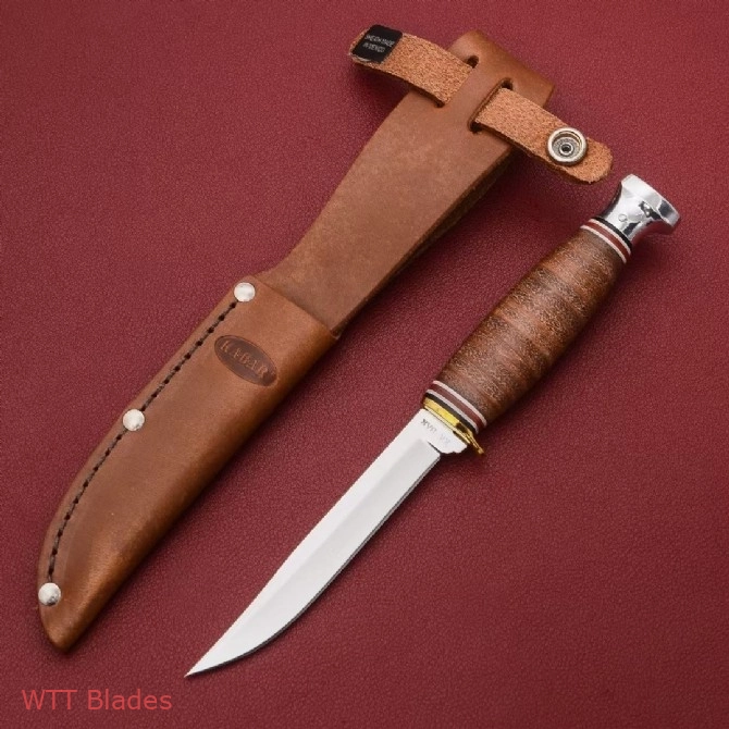 Ka-Bar Little Finn Hunter Fixed Blade Knife Leather Handle (3.7" Polish) 1233-1232-1226 (3) Ka-Bar Little Finn Hunter Fixed Blade Knife Leather Handle (3.7" Polish) 1233-1232-1226 (3)