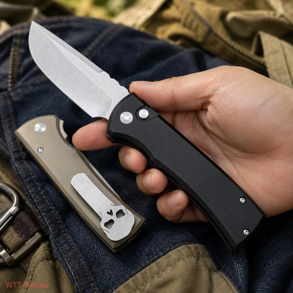 Limited Edition 229 Compact EDC Knife - 3.38 in S35VN Satin Drop Point Blade, Aluminum Handle, Button Lock, Pocket Clip, Gift Box - Men's Outdoor Camping Hiking Gear EDC Tool (3) Limited Edition 229 Compact EDC Knife - 3.38 in S35VN Satin Drop Point Blade, Aluminum Handle, Button Lock, Pocket Clip, Gift Box - Men's Outdoor Camping Hiking Gear EDC Tool (3)