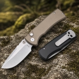 Limited Edition 229 Compact EDC Knife - 3.38 in S35VN Satin Drop Point Blade, Aluminum Handle, Button Lock, Pocket Clip, Gift Box - Men's Outdoor Camping Hiking Gear EDC Tool (4)