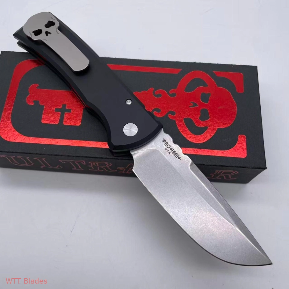 Limited Edition 229 Compact EDC Knife - 3.38 in S35VN Satin Drop Point Blade, Aluminum Handle, Button Lock, Pocket Clip, Gift Box - Men's Outdoor Camping Hiking Gear EDC Tool (6)