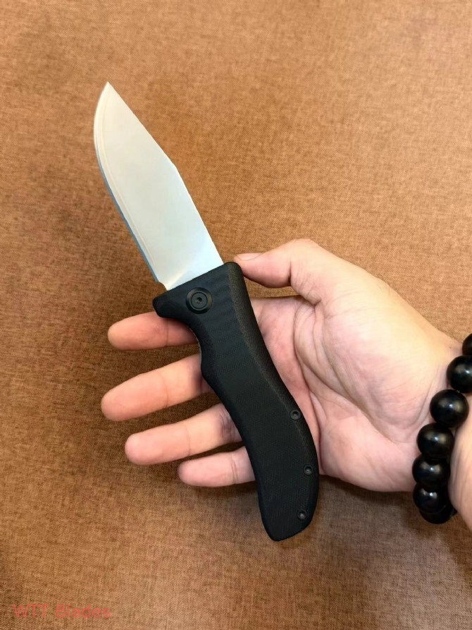 Lucky Dog Folding Knife, SLD-Magic Laminate Steel, Black G10 Handle, Liner Lock EDC Knife (3)