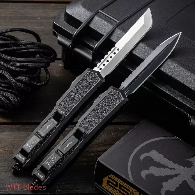 Makora D/E Signature Series Hellhound Tanto OTF Auto Knife Black (3.4" Satin) (4) Makora D/E Signature Series Hellhound Tanto OTF Auto Knife Black (3.4" Satin) (4)