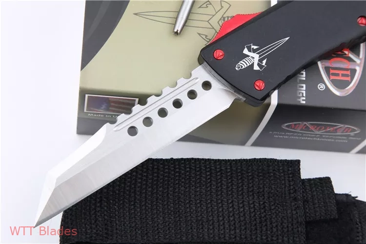 Marfione Custom Combat Troodon Warhound OTF Black Aluminum/Red (3.75"Satin) (3) Marfione Custom Combat Troodon Warhound OTF Black Aluminum/Red (3.75"Satin) (3)
