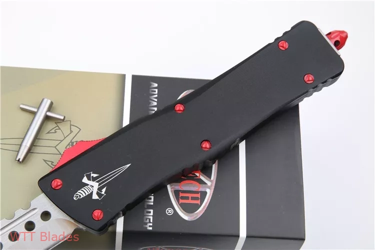 Marfione Custom Combat Troodon Warhound OTF Black Aluminum/Red (3.75"Satin) (6) Marfione Custom Combat Troodon Warhound OTF Black Aluminum/Red (3.75"Satin) (6)
