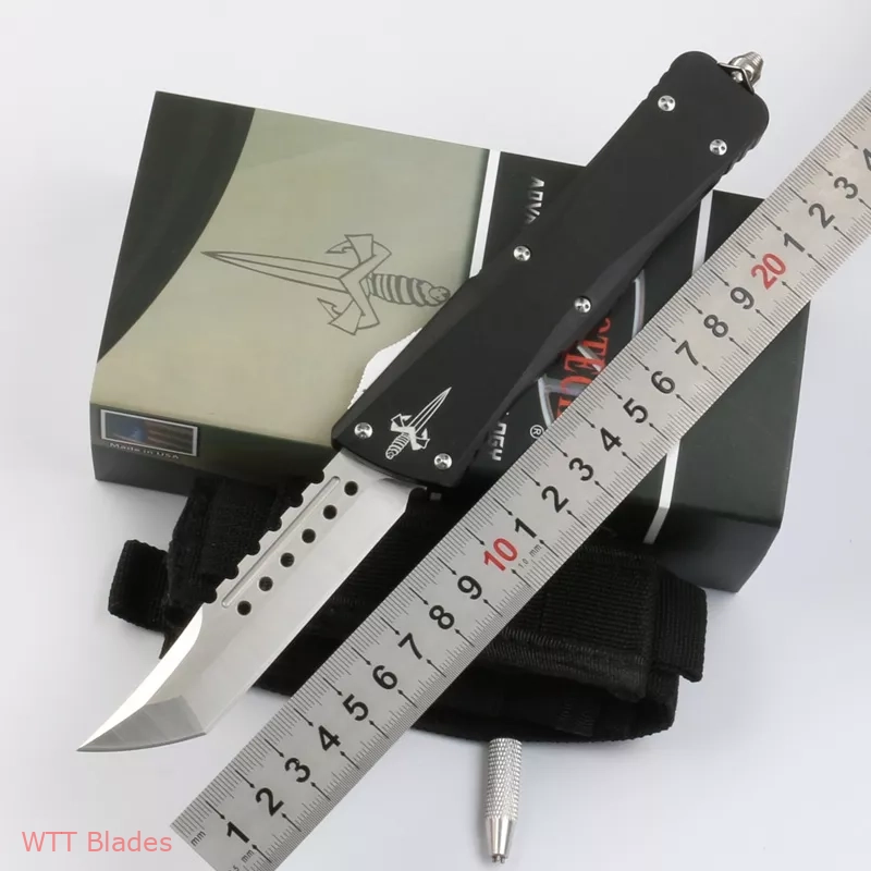 Marfione Custom Combat Troodon Hellhound Tanto OTF Knife Black Aluminum (3.8" Satin) (2) Marfione Custom Combat Troodon Hellhound Tanto OTF Knife Black Aluminum (3.8" Satin) (2)