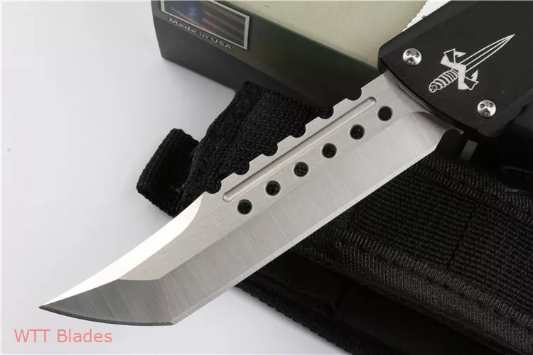 Marfione Custom Combat Troodon Hellhound Tanto OTF Knife Black Aluminum (3.8" Satin) (4) Marfione Custom Combat Troodon Hellhound Tanto OTF Knife Black Aluminum (3.8" Satin) (4)