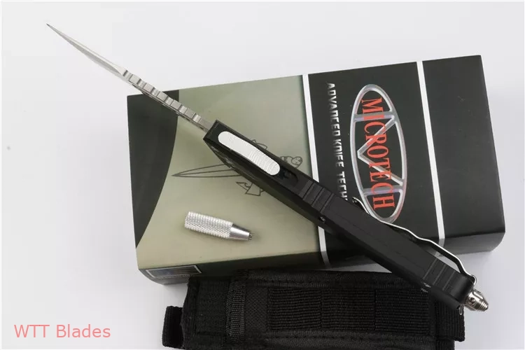 Marfione Custom Combat Troodon Hellhound Tanto OTF Knife Black Aluminum (3.8" Satin) (6) Marfione Custom Combat Troodon Hellhound Tanto OTF Knife Black Aluminum (3.8" Satin) (6)