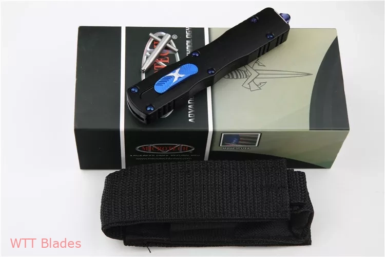 Marfione Custom Dirac Dagger D/E OTF Knife Black/Blue (2.9" Damascus) (8) Marfione Custom Dirac Dagger D/E OTF Knife Black/Blue (2.9" Damascus) (8)