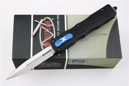 Marfione Custom Dirac Dagger D/E OTF Knife Black/Blue (2.9" Satin) Marfione Custom Dirac Dagger D/E OTF Knife Black/Blue (2.9" Satin)