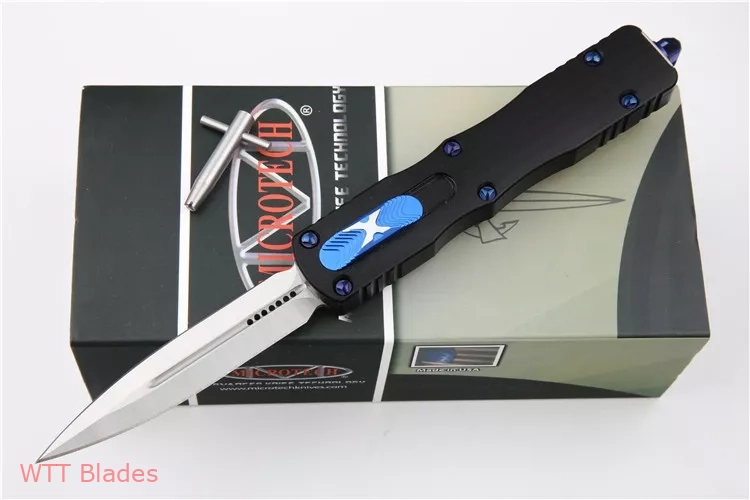 Marfione Custom Dirac Dagger D/E OTF Knife Black/Blue (2.9" Satin) Marfione Custom Dirac Dagger D/E OTF Knife Black/Blue (2.9" Satin)