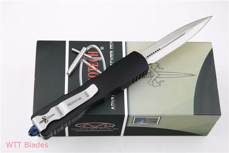 Marfione Custom Dirac Dagger D/E OTF Knife Black/Blue (2.9" Satin) (3) Marfione Custom Dirac Dagger D/E OTF Knife Black/Blue (2.9" Satin) (3)