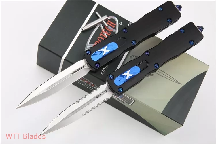 Marfione Custom Dirac Dagger D/E OTF Knife Black/Blue (2.9" Satin) (4) Marfione Custom Dirac Dagger D/E OTF Knife Black/Blue (2.9" Satin) (4)
