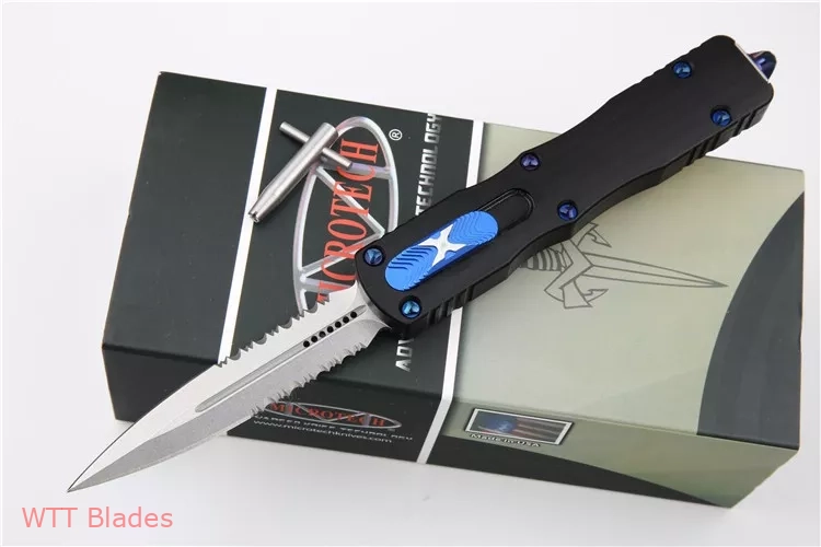 Marfione Custom Dirac Dagger D/E OTF Knife Black/Blue (2.9" Serr) Marfione Custom Dirac Dagger D/E OTF Knife Black/Blue (2.9" Serr)