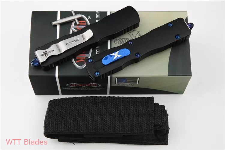 Marfione Custom Dirac Dagger D/E OTF Knife Black/Blue (2.9" Serr) (5) Marfione Custom Dirac Dagger D/E OTF Knife Black/Blue (2.9" Serr) (5)