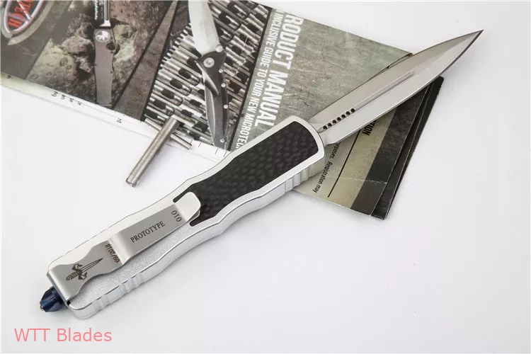 Marfione Custom Prototype Dagger OTF Aluminium Carbonfibre Inlay (2.88" Satin) (2) Marfione Custom Prototype Dagger OTF Aluminium Carbonfibre Inlay (2.88" Satin) (2)