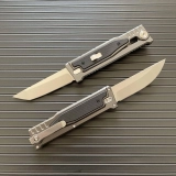 MASALONG Survival Camping D2 Folding Knife Outdoor EDC Tactical Knife with Aviation Aluminum Alloy Tool Handle in Titanium Plating (square) (2) MASALONG Survival Camping D2 Folding Knife Outdoor EDC Tactical Knife with Aviation Aluminum Alloy Tool Handle in Titanium Plating (square) (2)