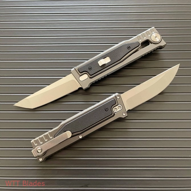 EXO-M Tanto Gravity Knife Aluminium/Black G-10 (3.25" All Satin) (2) EXO-M Tanto Gravity Knife Aluminium/Black G-10 (3.25" All Satin) (2)