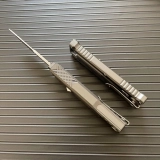 MASALONG Survival Camping D2 Folding Knife Outdoor EDC Tactical Knife with Aviation Aluminum Alloy Tool Handle in Titanium Plating (square) (5) MASALONG Survival Camping D2 Folding Knife Outdoor EDC Tactical Knife with Aviation Aluminum Alloy Tool Handle in Titanium Plating (square) (5)