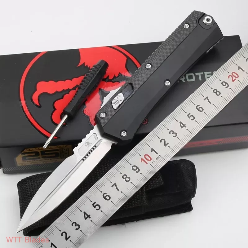 Glykon D/E OTF Automatic Knife Black Aluminum + Carbon Fibre(3.75" Satin) (2) Glykon D/E OTF Automatic Knife Black Aluminum + Carbon Fibre(3.75" Satin) (2)