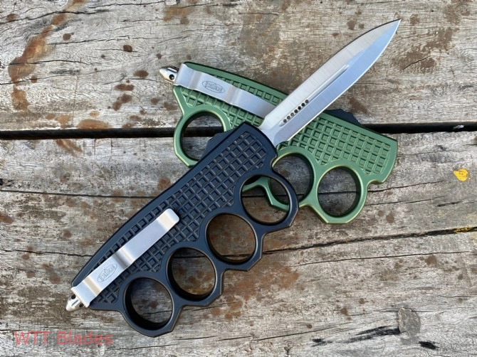 MT 4 Finger Dagger Hand Tank Knuckle OTF Automatic Knife (3.4" Satin) (5)