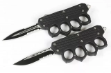 MT 4 Finger Hand Tank Knuckle OTF Automatic Knife (3.6" Serr)