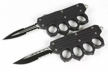 MT 4 Finger Hand Tank Knuckle OTF Automatic Knife (3.6" Serr) MT 4 Finger Hand Tank Knuckle OTF Automatic Knife (3.6" Serr)
