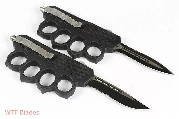 MT 4 Finger Hand Tank Knuckle OTF Automatic Knife (3.6" Serr) (2)