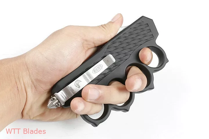 MT 4 Finger Hand Tank Knuckle OTF Automatic Knife (3.6" Serr) (4)