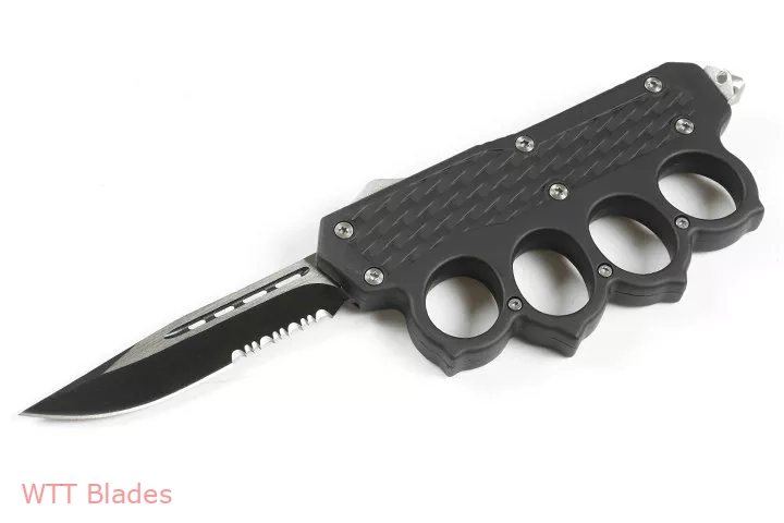 MT 4 Finger Hand Tank Knuckle OTF Automatic Knife (3.6" Serr) (5)