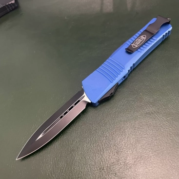 MT Combat Troodon D/E OTF Automatic Knife Blue (3.8" Black)