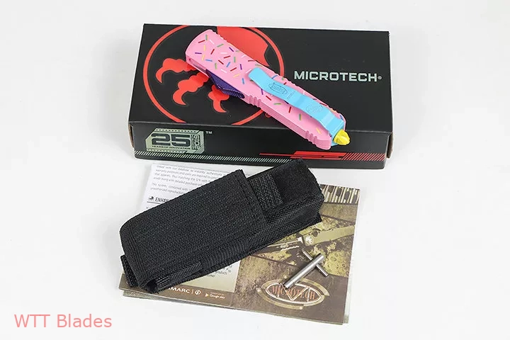 MT Dessert Warrior UTX-85 D/E OTF Automatic Knife Dounut Pink(3.10" Blue) (8) MT Dessert Warrior UTX-85 D/E OTF Automatic Knife Dounut Pink(3.10" Blue) (8)