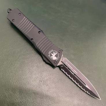 MT Tactical Combat Troodon OTF Dagger Knife (3.8" Black Full Serr) MT Tactical Combat Troodon OTF Dagger Knife (3.8" Black Full Serr)