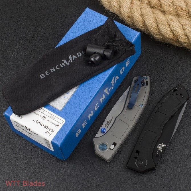 New BM Narrows 748 AXIS Lock Knife Titanium M390 knive (3.4" Satin) (3) New BM Narrows 748 AXIS Lock Knife Titanium M390 knive (3.4" Satin) (3)
