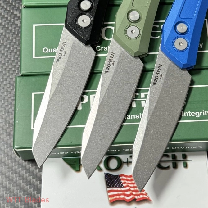 PT Blue/Green/Black T6 Aluminum Alloy Handle CPM MagnaCut Blade Side Jumping Folding Knife (7.48 IN Tri Color) DS101 (3) PT Blue/Green/Black T6 Aluminum Alloy Handle CPM MagnaCut Blade Side Jumping Folding Knife (7.48 IN Tri Color) DS101 (3)