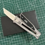 EXO-M Gravity Knife Aluminium/Black Burlap Micarta (3.2") (3) EXO-M Gravity Knife Aluminium/Black Burlap Micarta (3.2") (3)