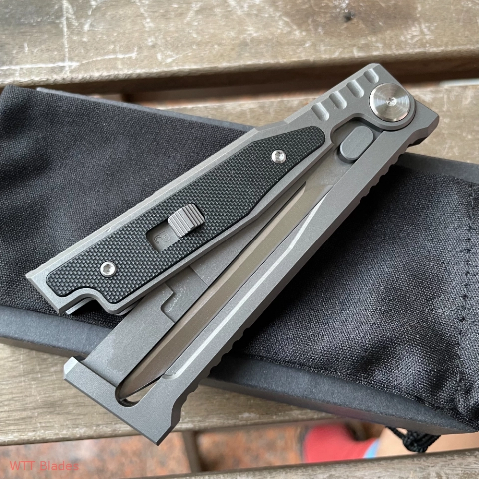 EXO-M Gravity Knife Aluminium/Black Burlap Micarta (3.2") (6) EXO-M Gravity Knife Aluminium/Black Burlap Micarta (3.2") (6)