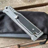 EXO-M Gravity Knife Aluminium/Black Burlap Micarta (3.2") (7) EXO-M Gravity Knife Aluminium/Black Burlap Micarta (3.2") (7)