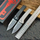 Scapegoat Compact Automatic Folding Knife, 3.15" Stonewashed 154CM Clip Point Blade, Smooth Aluminum Handle, Push Button Auto Scapegoat Compact Automatic Folding Knife, 3.15" Stonewashed 154CM Clip Point Blade, Smooth Aluminum Handle, Push Button Auto