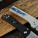Scapegoat Compact Automatic Folding Knife, 3.15" Stonewashed 154CM Clip Point Blade, Textured Aluminum Handle, Push Button Auto (6)