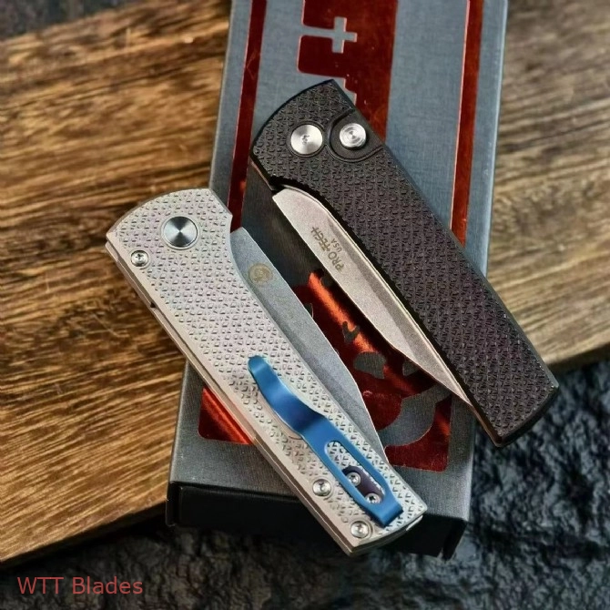 Scapegoat Compact Automatic Folding Knife, 3.15" Stonewashed 154CM Clip Point Blade, Textured Aluminum Handle, Push Button Auto (7) Scapegoat Compact Automatic Folding Knife, 3.15" Stonewashed 154CM Clip Point Blade, Textured Aluminum Handle, Push Button Auto (7)