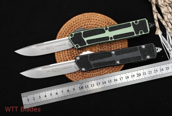 Scarab II S/E OTF Automatic Knife Black (3.75" Stonewash) (4)