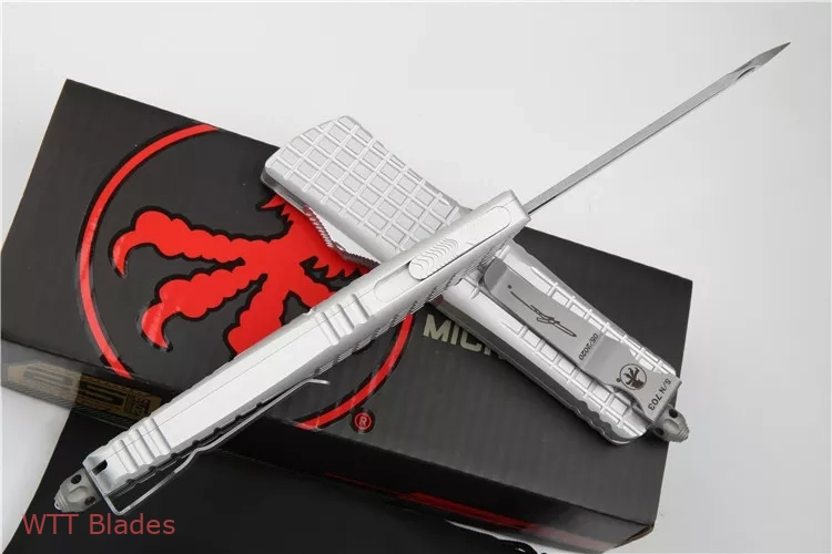 Signature Series Combat Troodon Delta D/E OTF Auto Knife Silver (3.75" Stonewash) (3) Signature Series Combat Troodon Delta D/E OTF Auto Knife Silver (3.75" Stonewash) (3)