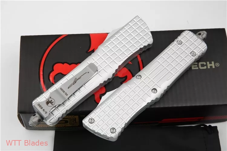 Signature Series Combat Troodon Delta D/E OTF Auto Knife Silver (3.75" Stonewash) (4) Signature Series Combat Troodon Delta D/E OTF Auto Knife Silver (3.75" Stonewash) (4)