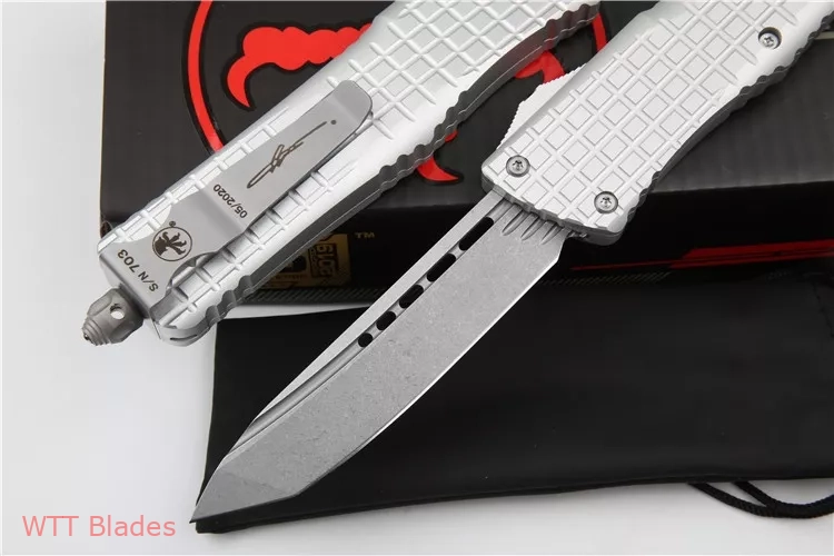 Signature Series Combat Troodon Delta Tanto Auto Knife Silver (3.75 DLC) (2) Signature Series Combat Troodon Delta Tanto Auto Knife Silver (3.75 DLC) (2)