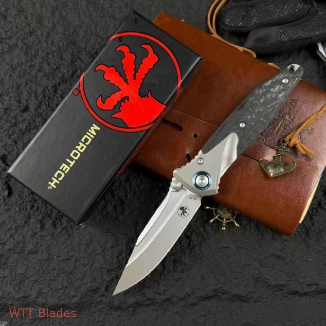 Socom Bravo Mini Spear Point Frame Lock Knife Ti/CF (3.4" Satin) (2)