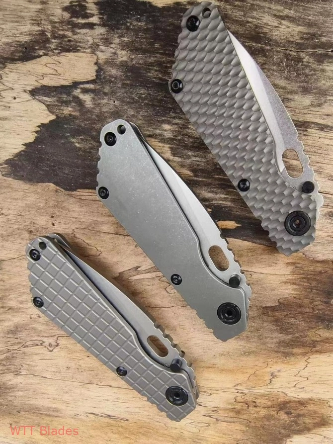 SMF Spear Point Ti Folding Knife (3.9" Stonewash Plain) (5) SMF Spear Point Ti Folding Knife (3.9" Stonewash Plain) (5)