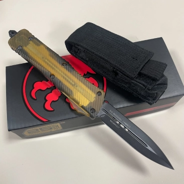Ultem Combat Troodon D/E Automatic Knife (3.8" DLC Black)