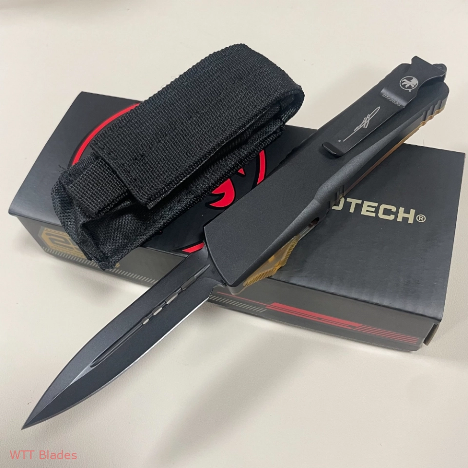 Ultem Combat Troodon D/E Automatic Knife (3.8" DLC Black) (2) Ultem Combat Troodon D/E Automatic Knife (3.8" DLC Black) (2)